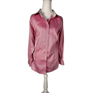 Talbots women"s Long Sleeve Button Down Shirt Career Office Pink Size Unknown